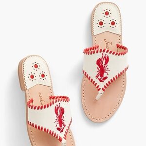 JACK ROGERS LOBSTER EMBROIDERED SANDALS - NEW IN BOX! Size 7 women’s.